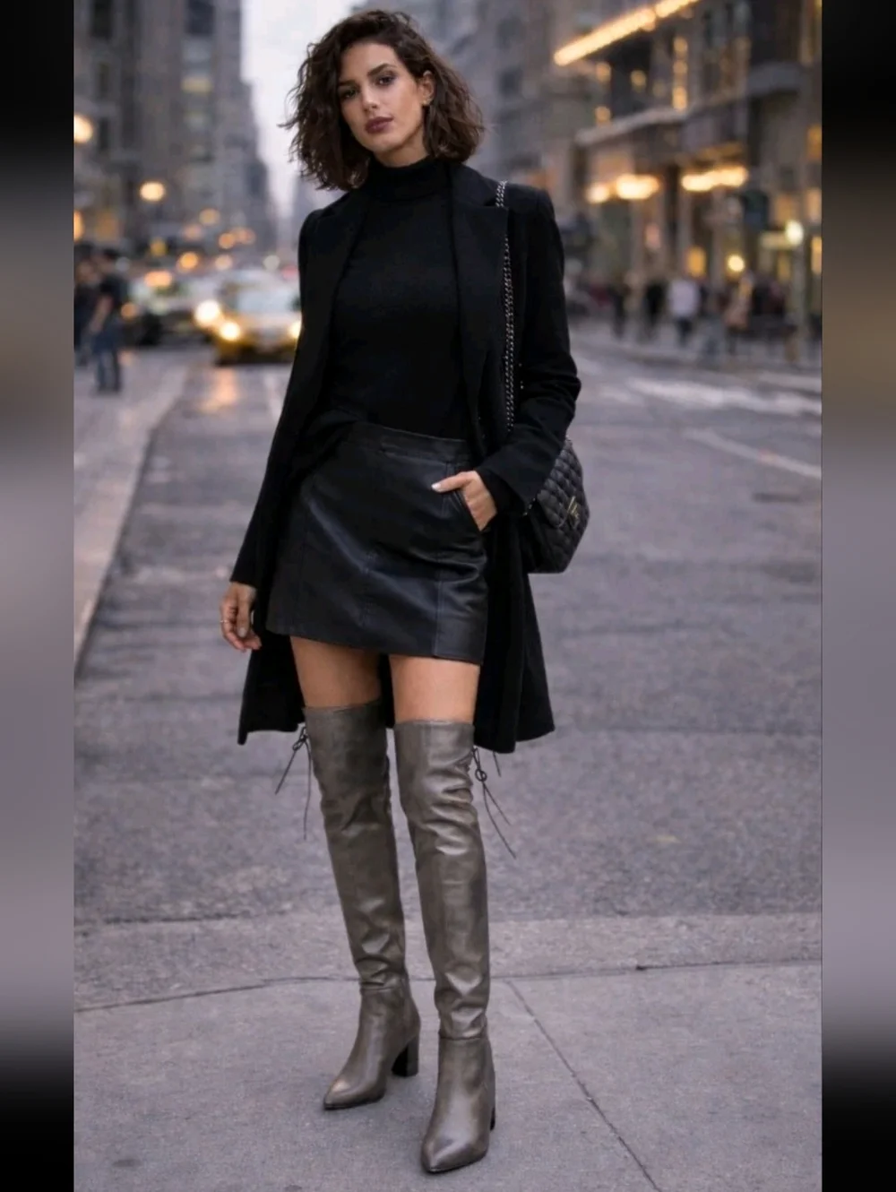 Donald Pliner Leore Over The Knee Boots, Pewter, 9.5
